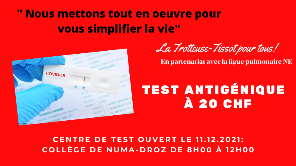 Centre de test antigénique le jour de la course